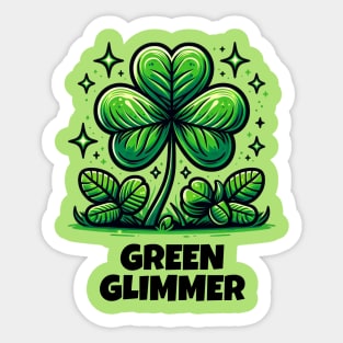 EMERALD KISSES: DELICATE DANCE OF THE IRISH SHAMROCK Sticker